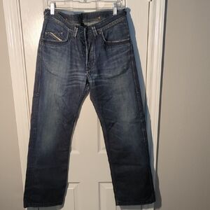 Diesel Busky Stretch Men's Dark Blue Boot Cut Jeans, Size 32x30